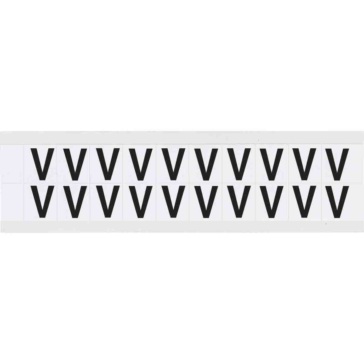 9712-V 0.625" Vinyl N&L Black on White V 20/PK