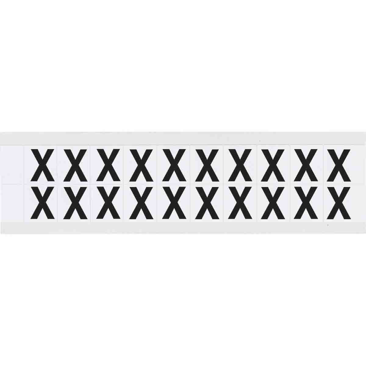 9712-X 0.625" Vinyl N&L Black on White X 20/PK