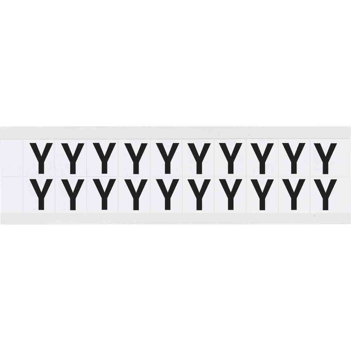 9712-Y 0.625" Vinyl N&L Black on White Y 20/PK