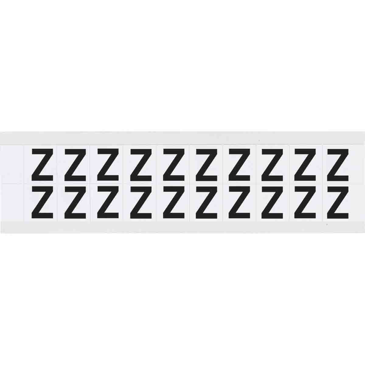 9712-Z 0.625" Vinyl N&L Black on White Z 20/PK