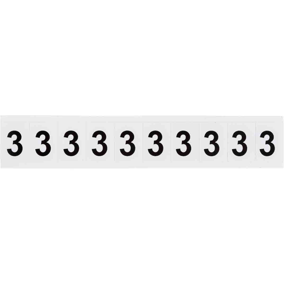 9713-3 1 in Vinyl N&L Black on White 3 10/PK