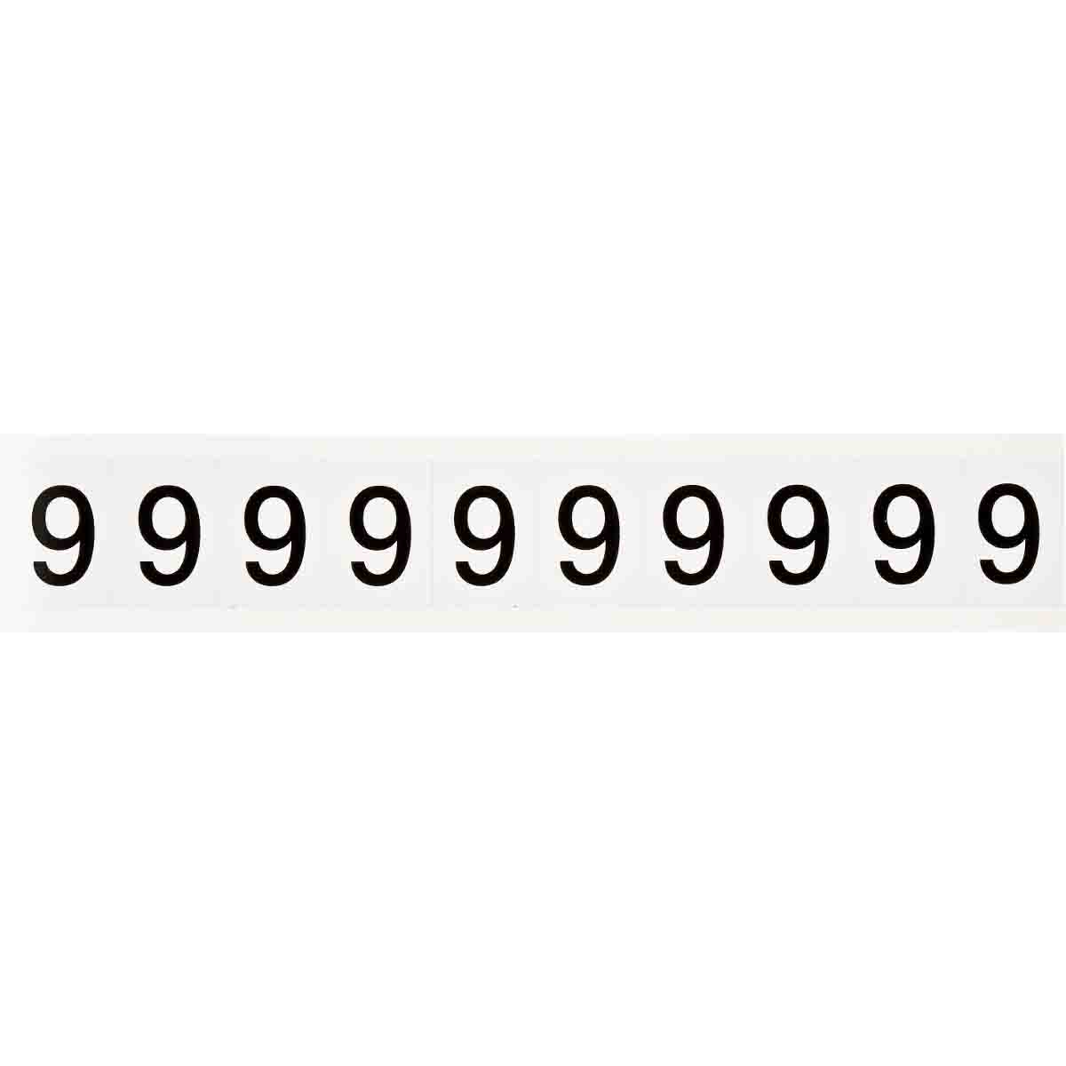 9713-9 1 in Vinyl N&L Black on White 9 10/PK