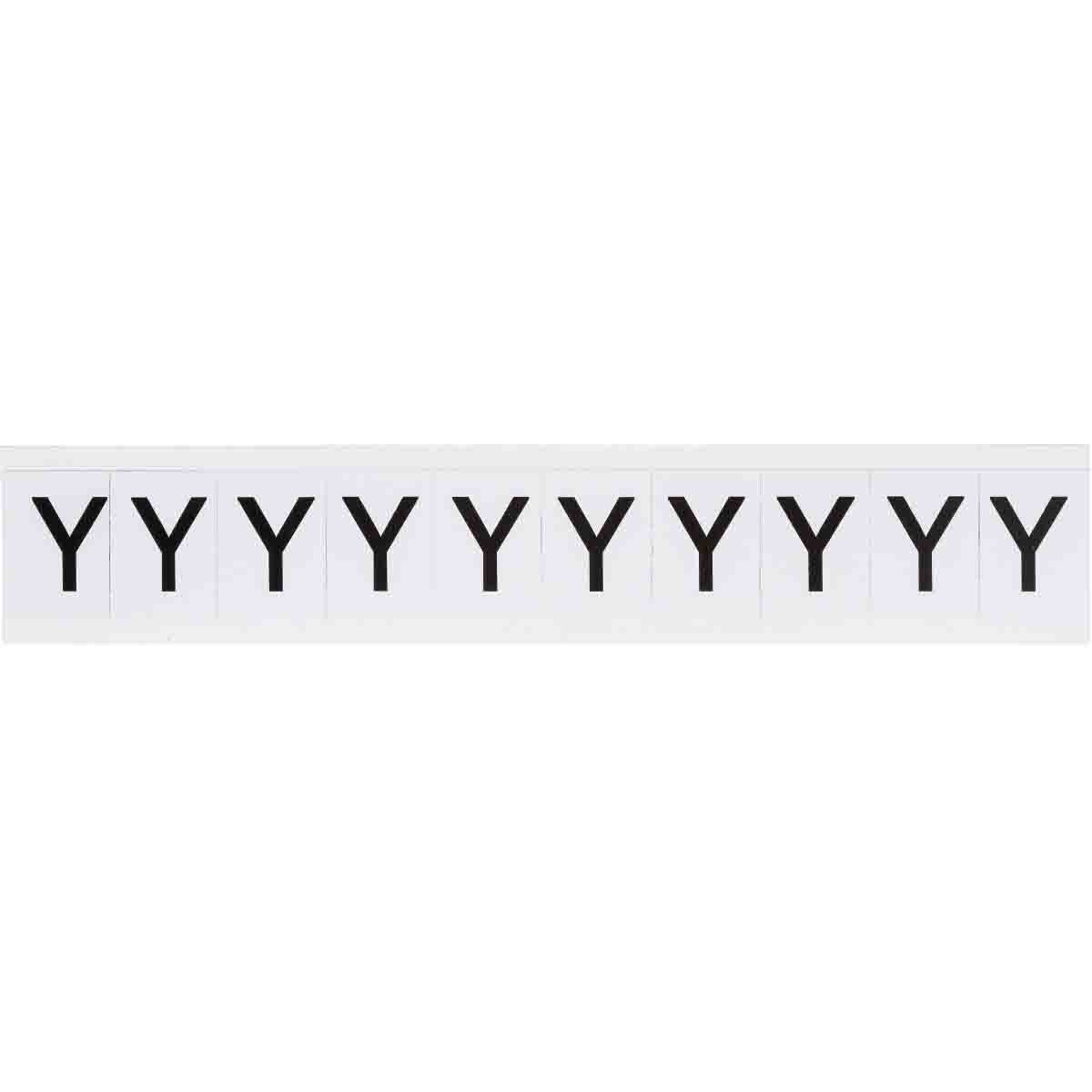 9713-Y 1 in Vinyl N&L Black on White Y 10/PK