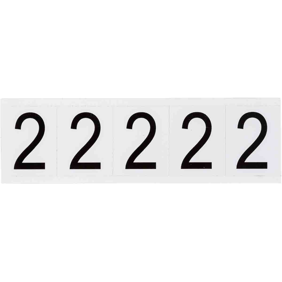 9714-2 1.938 in Vinyl N&L Black on White 2 5/PK