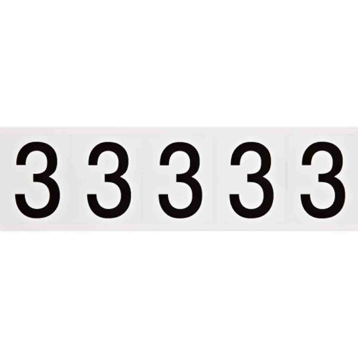9714-3 1.938 in Vinyl N&L Black on White 3 5/PK