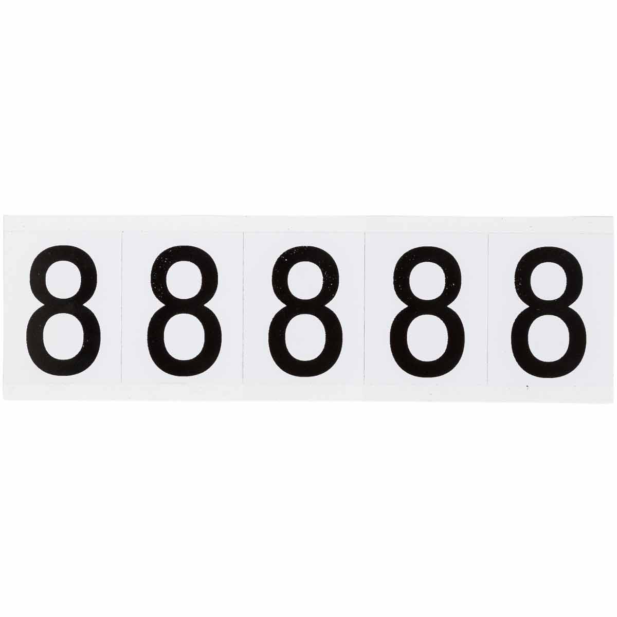 9714-8 1.938 in Vinyl N&L Black on White 8 5/PK