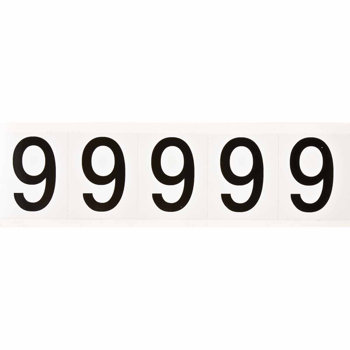 9714-9 1.938 in Vinyl N&L Black on White 9 5/PK