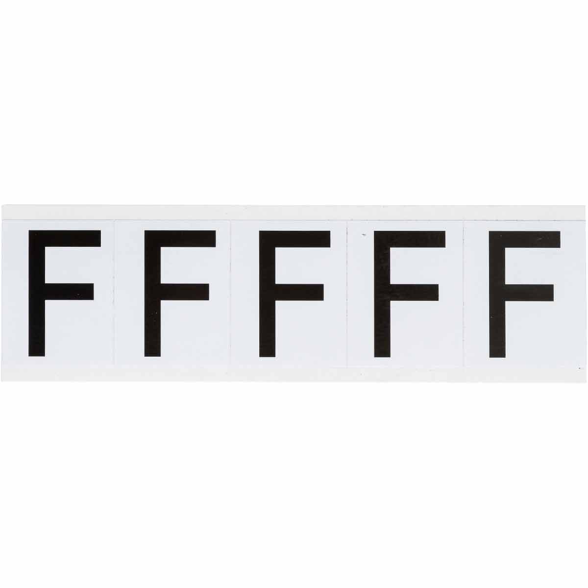 9714-F 1.938 in Vinyl N&L Black on White F 5/PK