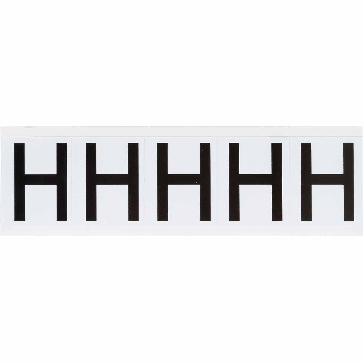 9714-H 1.938 in Vinyl N&L Black on White H 5/PK