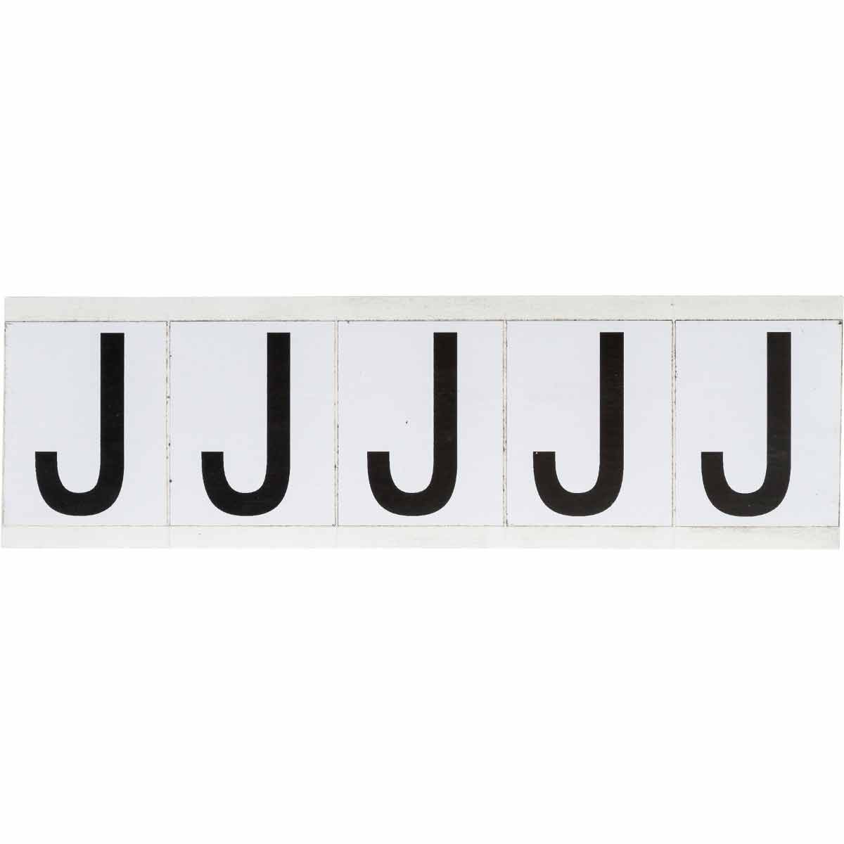 9714-J 1.938 in Vinyl N&L Black on White J 5/PK
