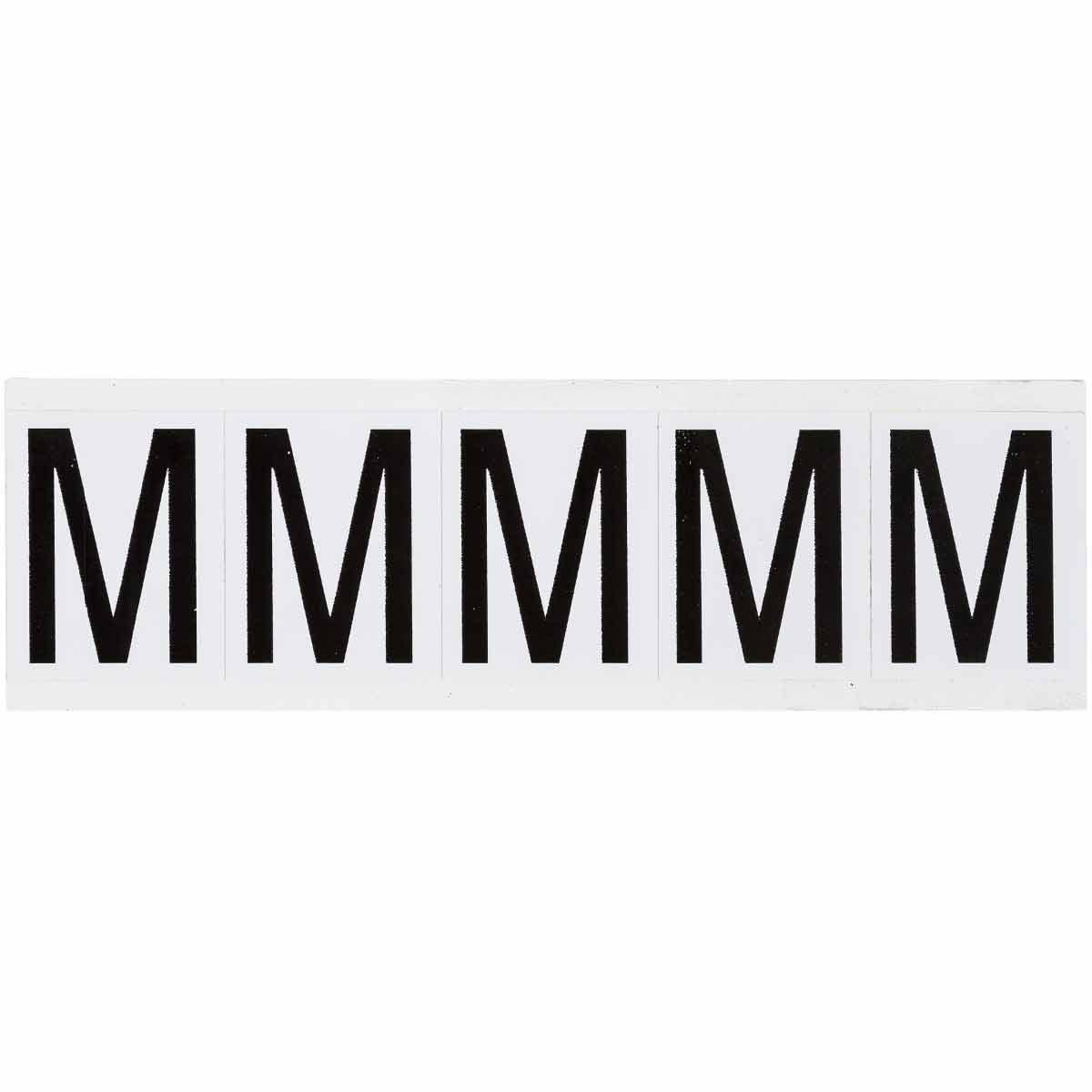 9714-M 1.938 in Vinyl N&L Black on White M 5/PK
