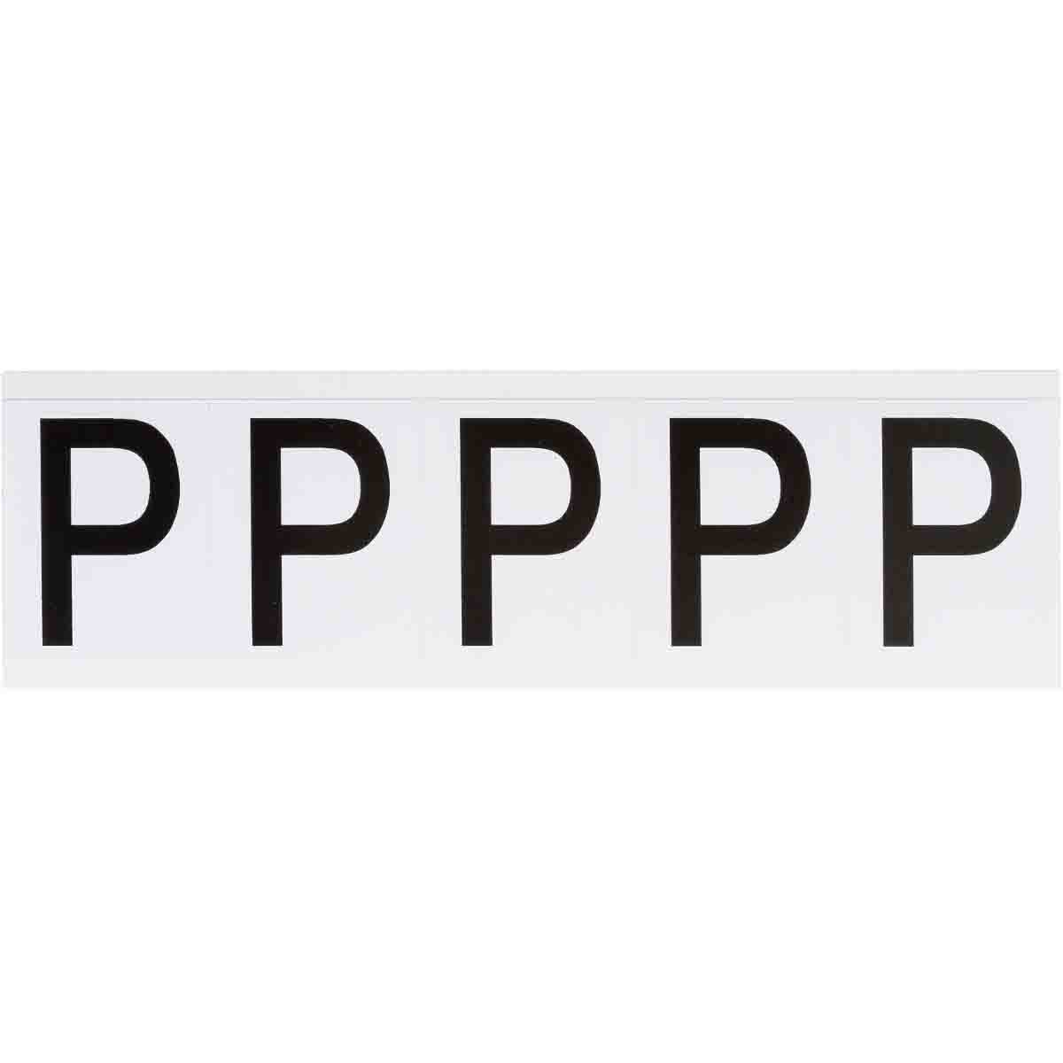 9714-P 1.938 in Vinyl N&L Black on White P 5/PK