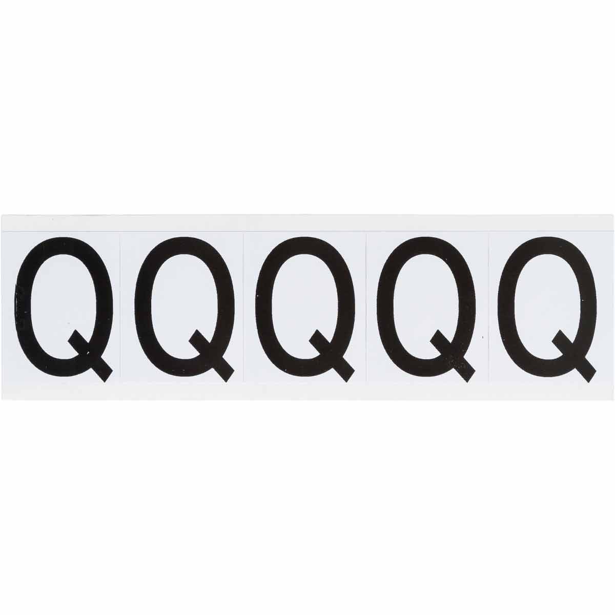 9714-Q 1.938 in Vinyl N&L Black on White Q 5/PK