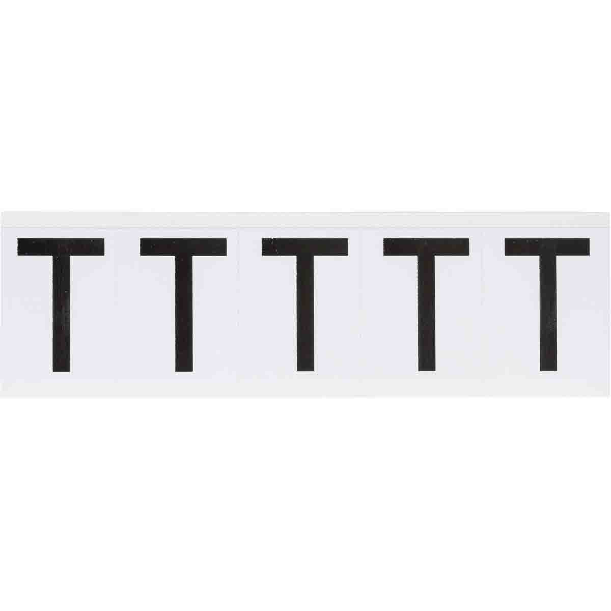 9714-T 1.938 in Vinyl N&L Black on White T 5/PK