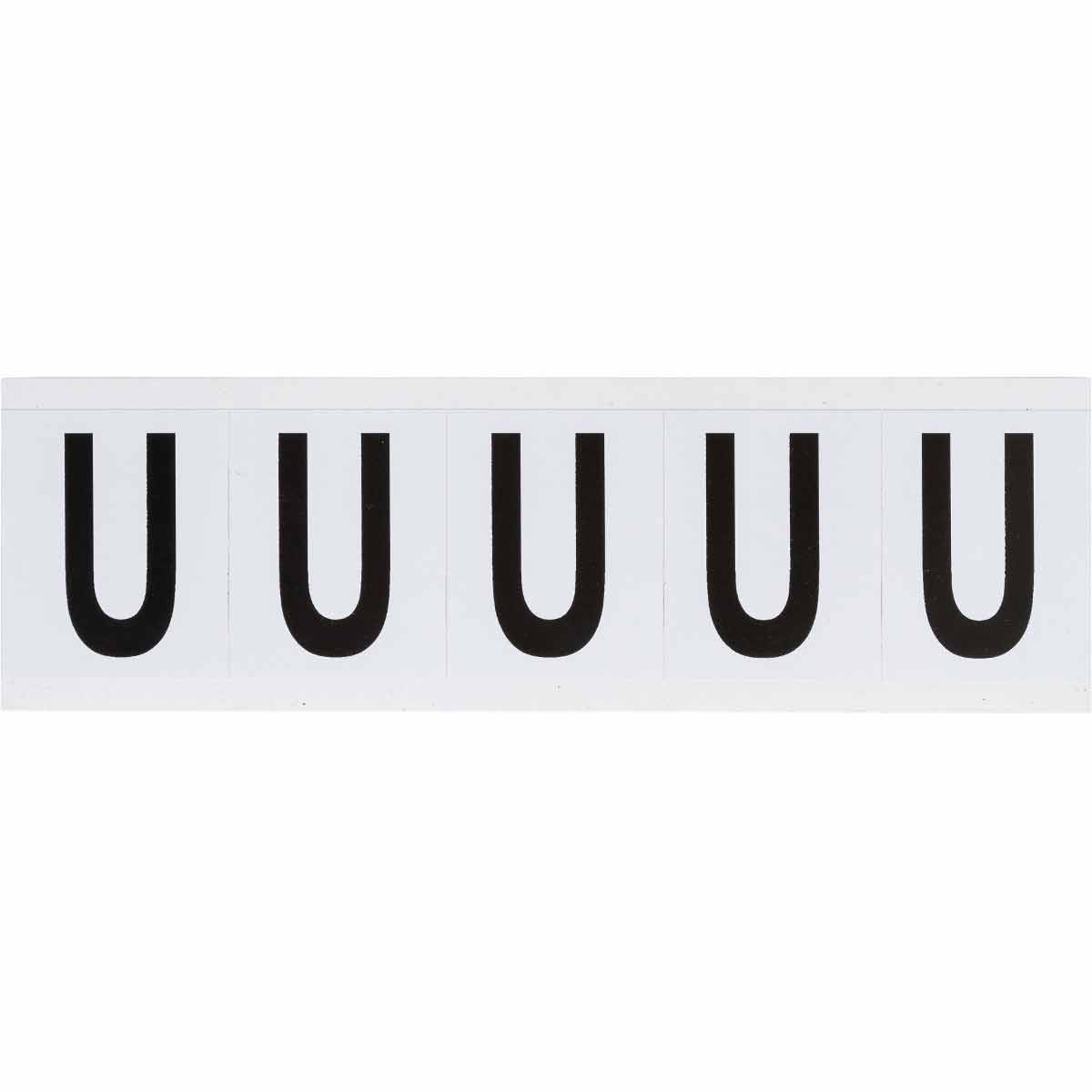 9714-U 1.938 in Vinyl N&L Black on White U 5/PK