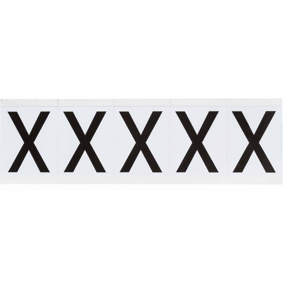 9714-X 1.938 in Vinyl N&L Black on White X 5/PK