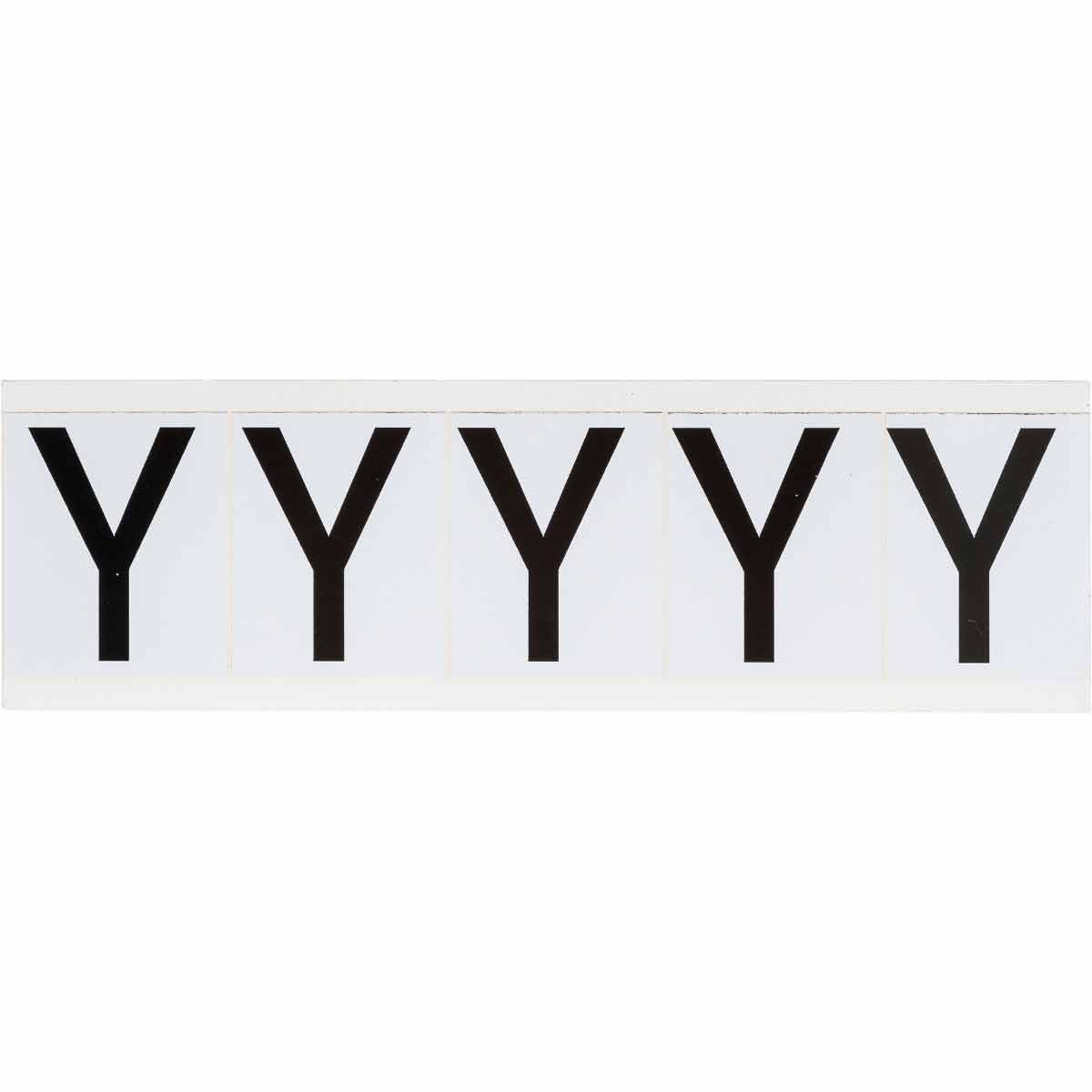 9714-Y 1.938 in Vinyl N&L Black on White Y 5/PK