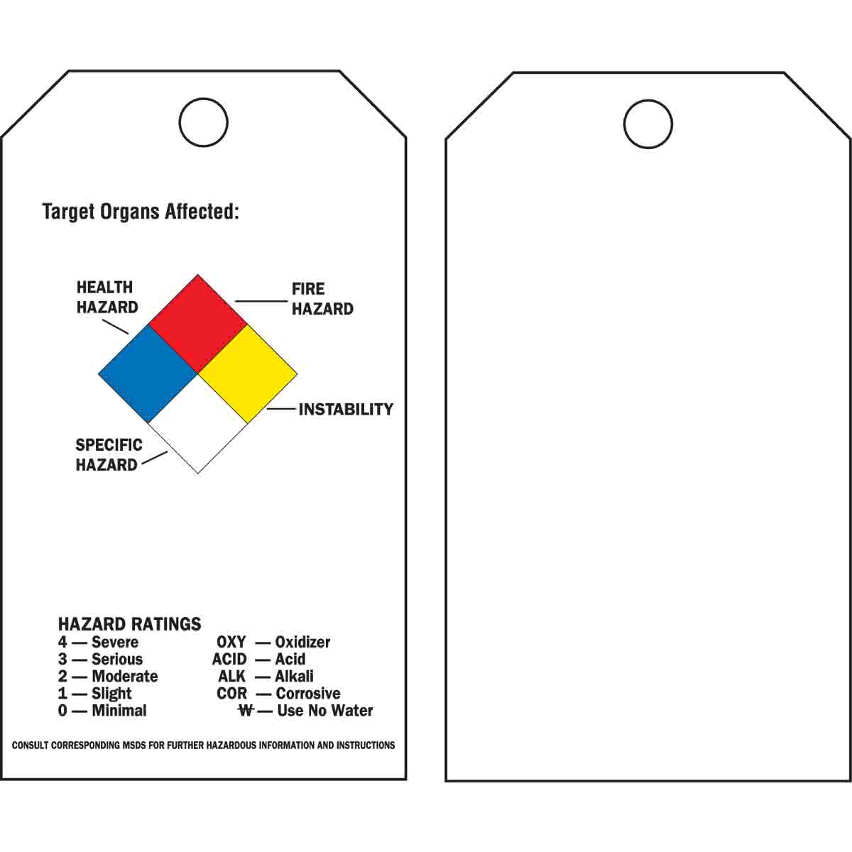99103 TAG B851,5.75X3 NFPA RTK TAG,25/PAC