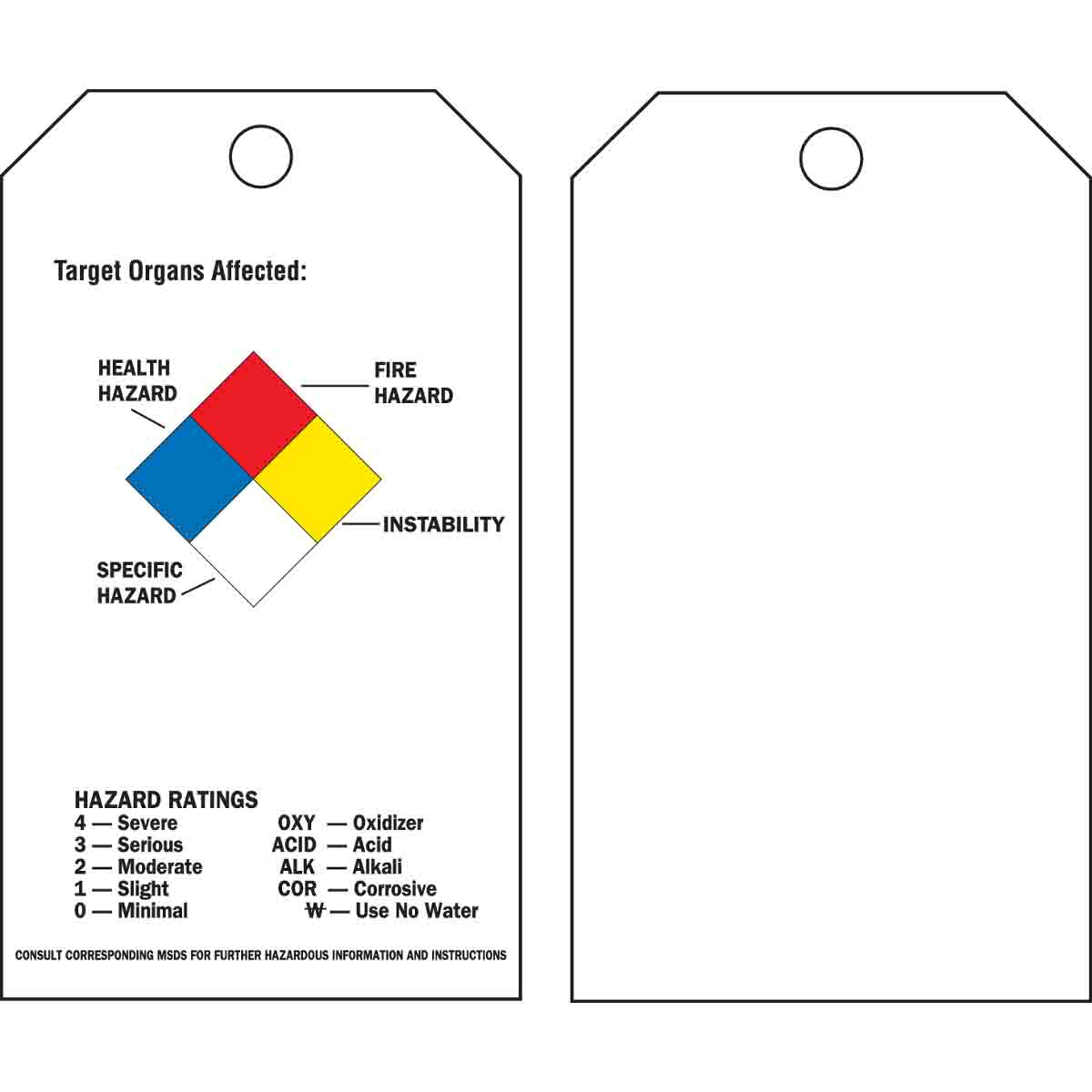 99105 TAG B851,5.75X3 NFPA RTK TAG,25/PAC