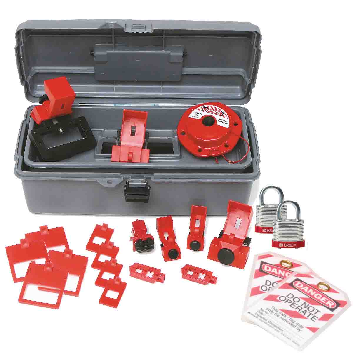 Breaker Lockout Toolbox Kit with Steel Padlocks - Brady Part: 99308 ...