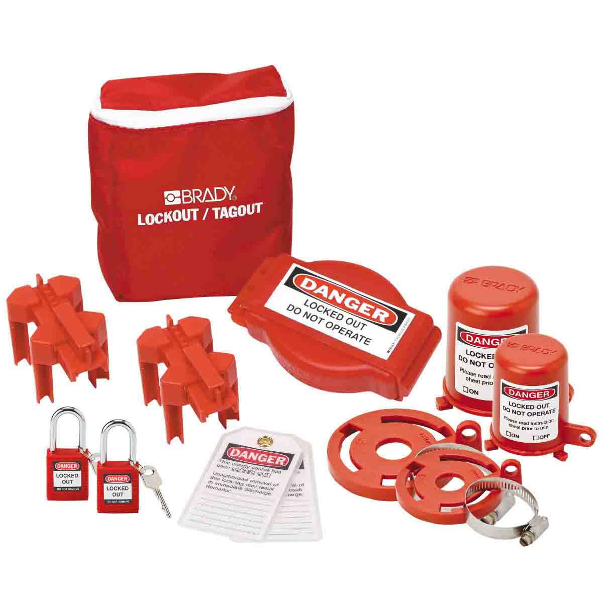 電磁ロッカー ピストンエアロッカー用HF 26S ロッククラッチリング側 単品 Valve Lockout Pouch Kit with Safety Padlocks - Brady Part: 99680