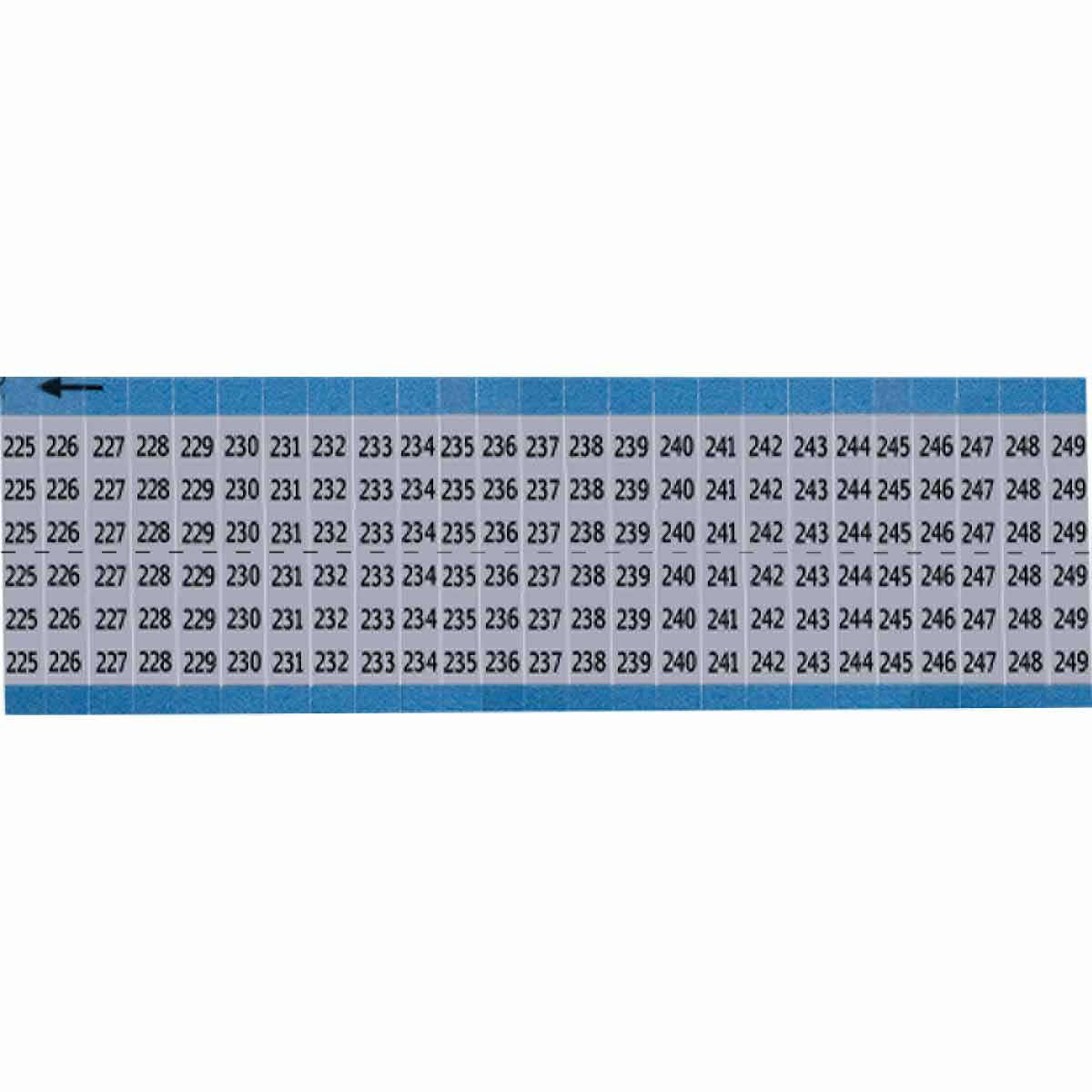 AF-225-249-SC-PK Wire Marker 0.75in H x 0.36in W, 225-249