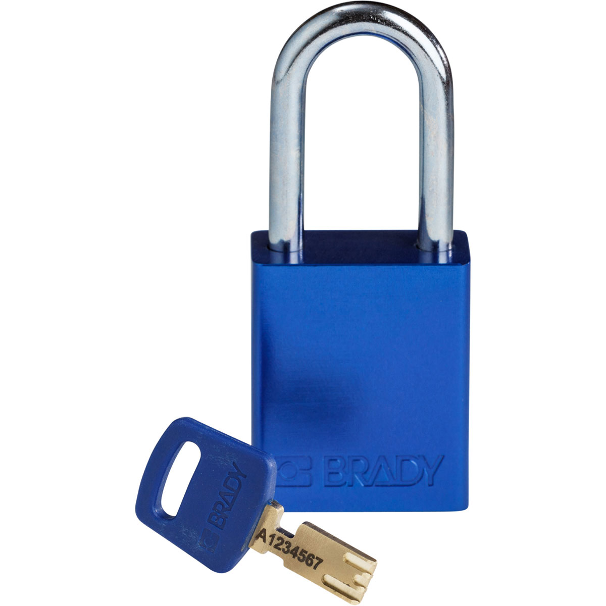 ALU-BLU-38ST-KD Alum Padlock 1.5" Steel Shackle KD BU