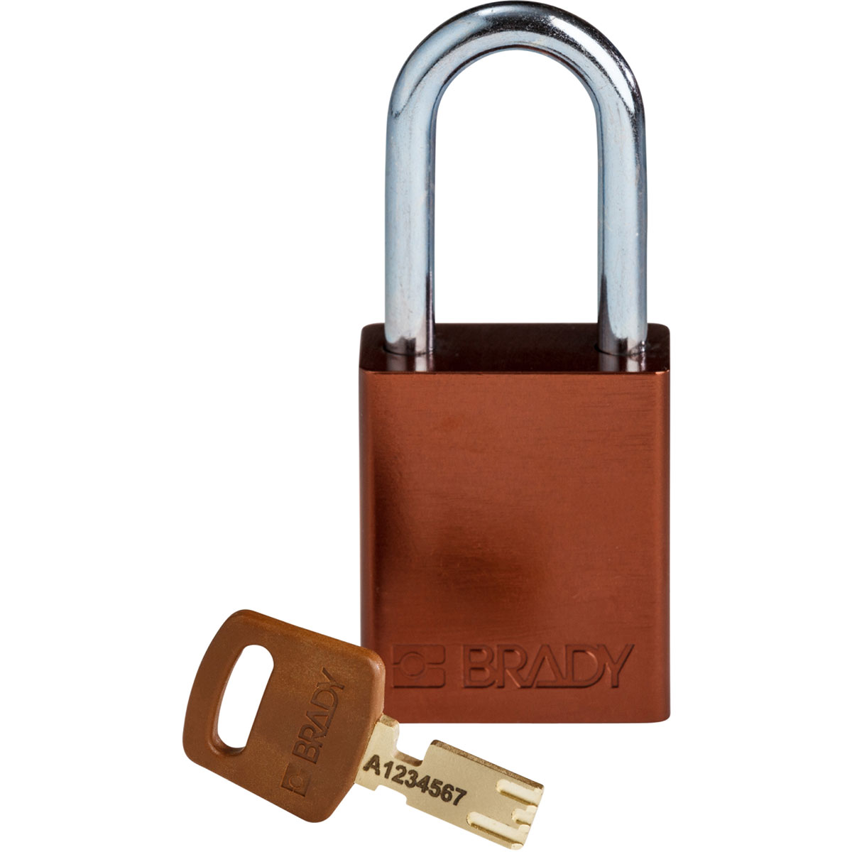 ALU-BRN-38ST-KD Alum Padlock 1.5" Steel Shackle KD BN