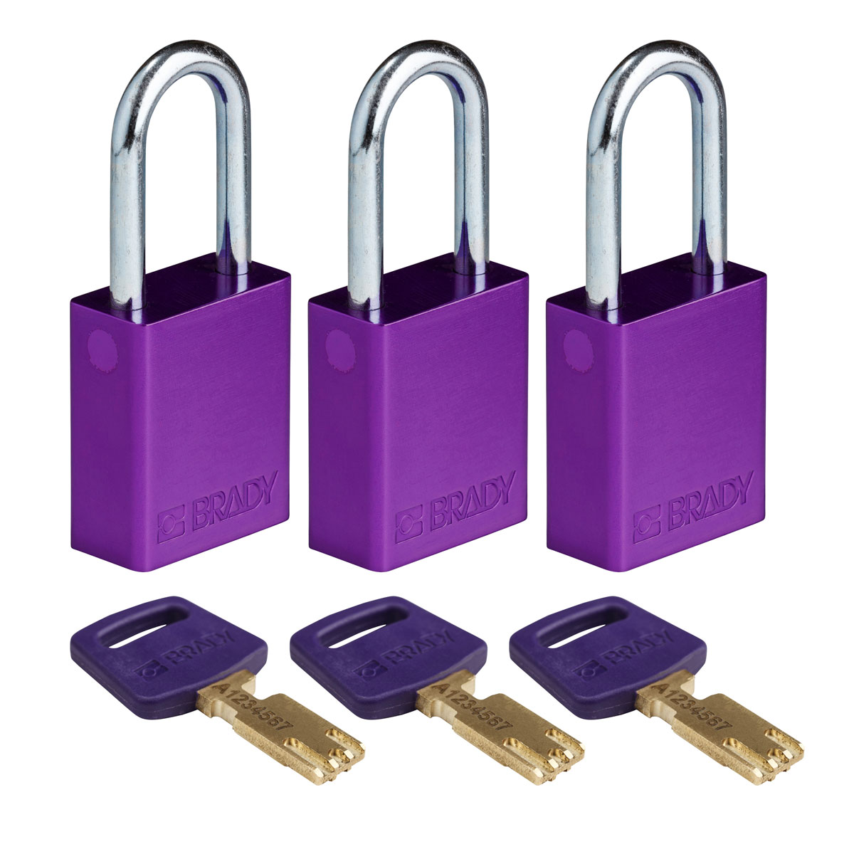 ALU-PRP-38ST-KA3PK Alum Padlock 1.5" Steel Shkl KA PL 3PK