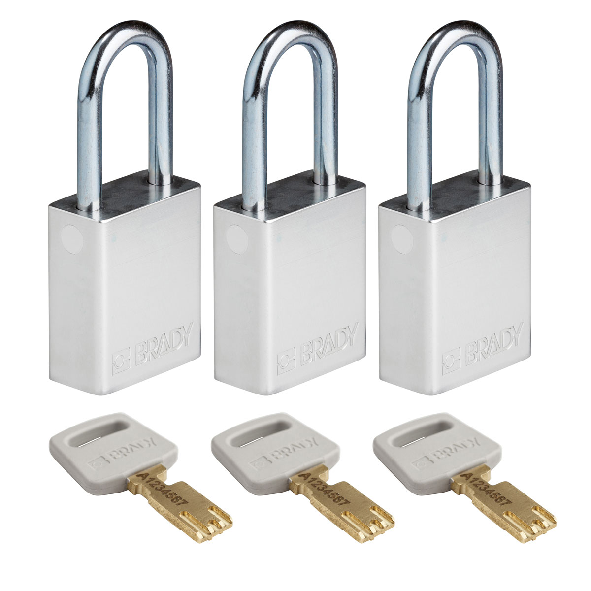 ALU-SLV-38ST-KA3PK Alum Padlock 1.5" Steel Shkl KA SL 3PK