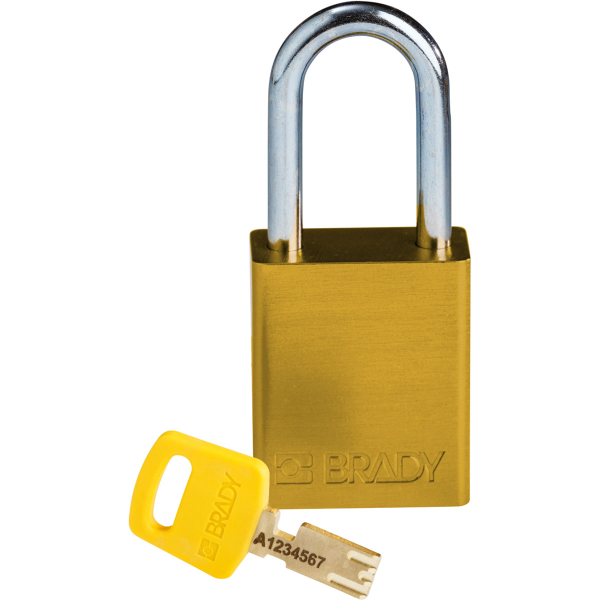 ALU-YLW-38ST-KD Alum Padlock 1.5" Steel Shackle KD YL