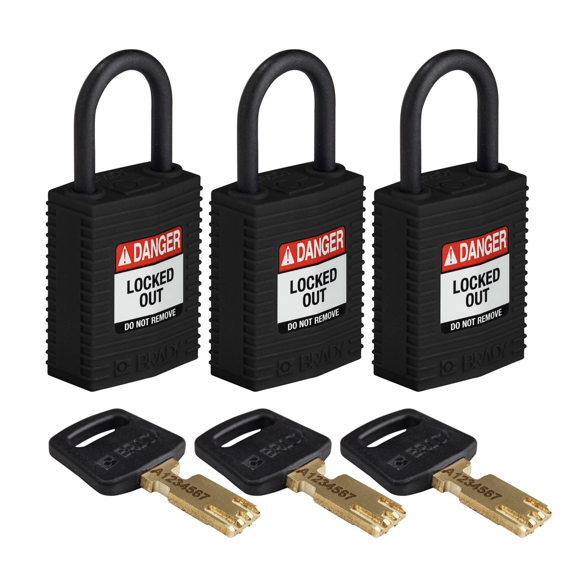 CPT-BLK-25PL-KA3PK Comp Lock Nyln 1" Plastic Shkl KA BK 3PK