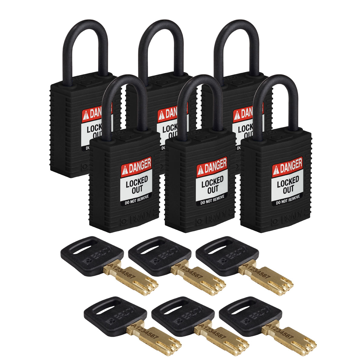 CPT-BLK-25PL-KA6PK Comp Lock Nyln 1" Plastic Shkl KA BK 6PK
