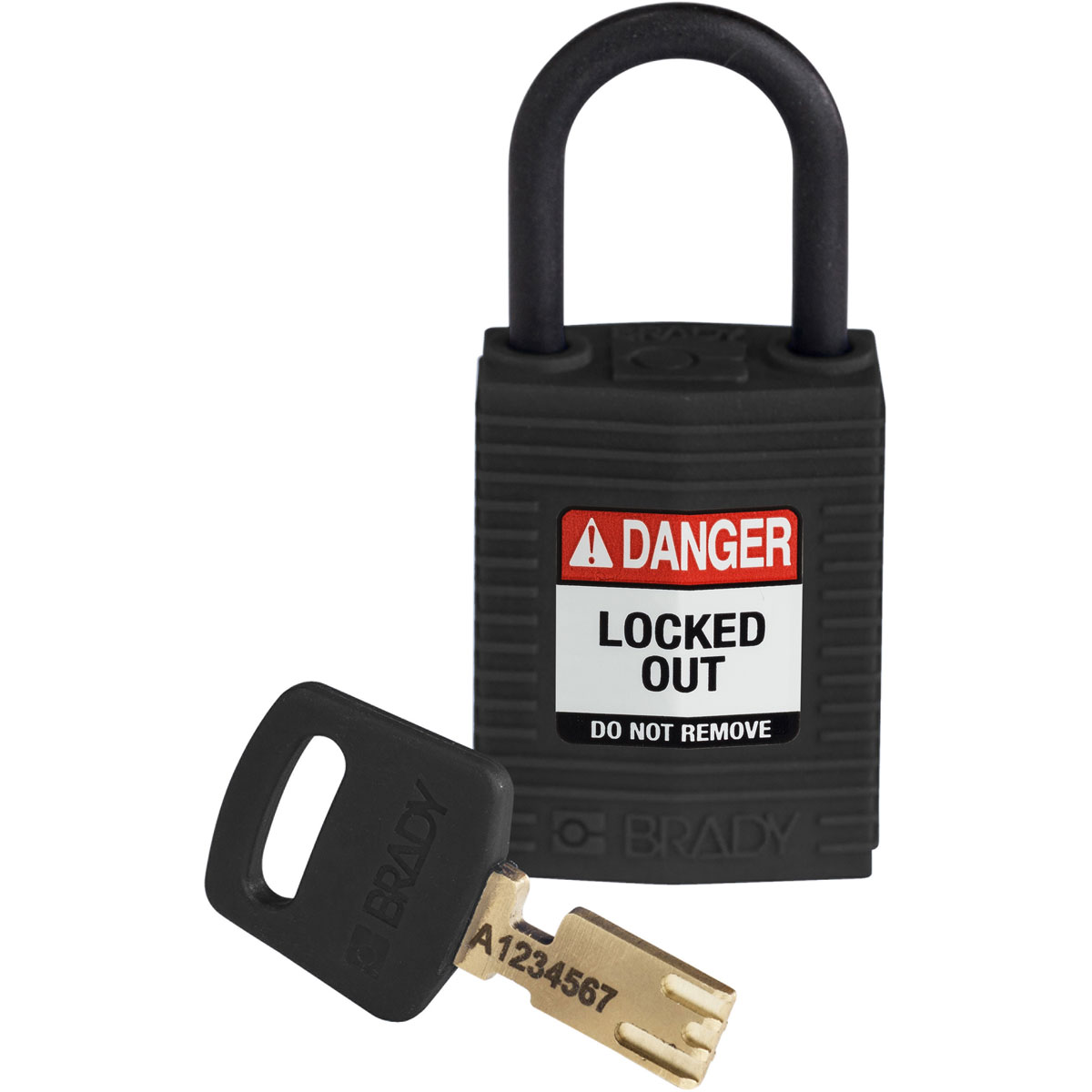 CPT-BLK-25PL-KD Comp Nylon Padlock 1" Plst Shkl KD BK