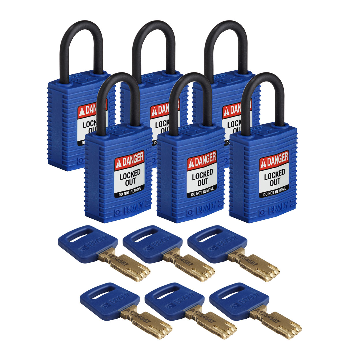 CPT-BLU-25PL-KA6PK Comp Lock Nyln 1" Plastic Shkl KA BU 6PK