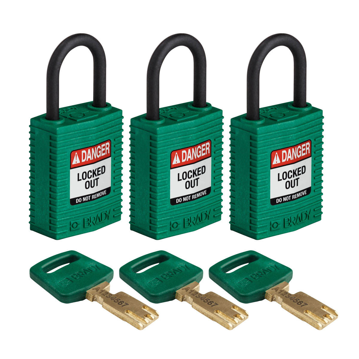 CPT-GRN-25PL-KA3PK Comp Lock Nyln 1" Plastic Shkl KA GN 3PK