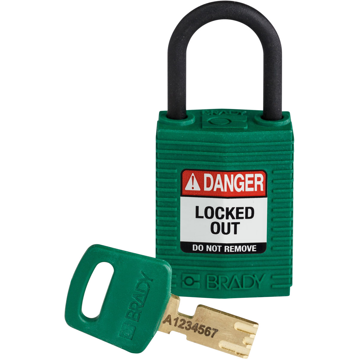 CPT-GRN-25PL-KD Comp Nylon Padlock 1" Plst Shkl KD GN