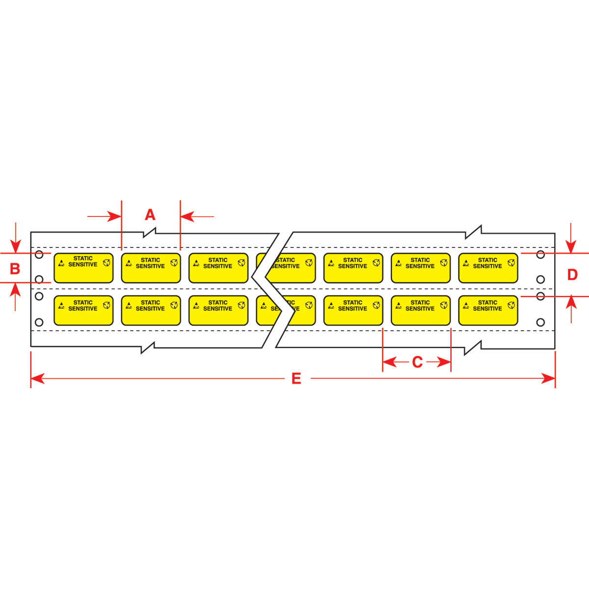 SLDAT-1-502-10 Lbls 0.5 in H x 1 in W BK on YL 10000/PK