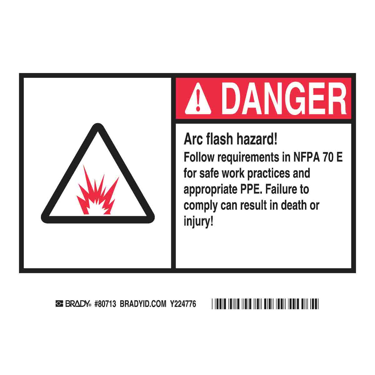 EL-3 B302,5X7', EQUIPMENT/OEM LABELS,5/PACK