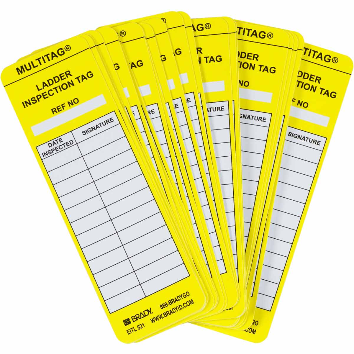 LAD-EITL521 LADDERTAG INSERTS 2X6 1/2 YELLOW VINYL