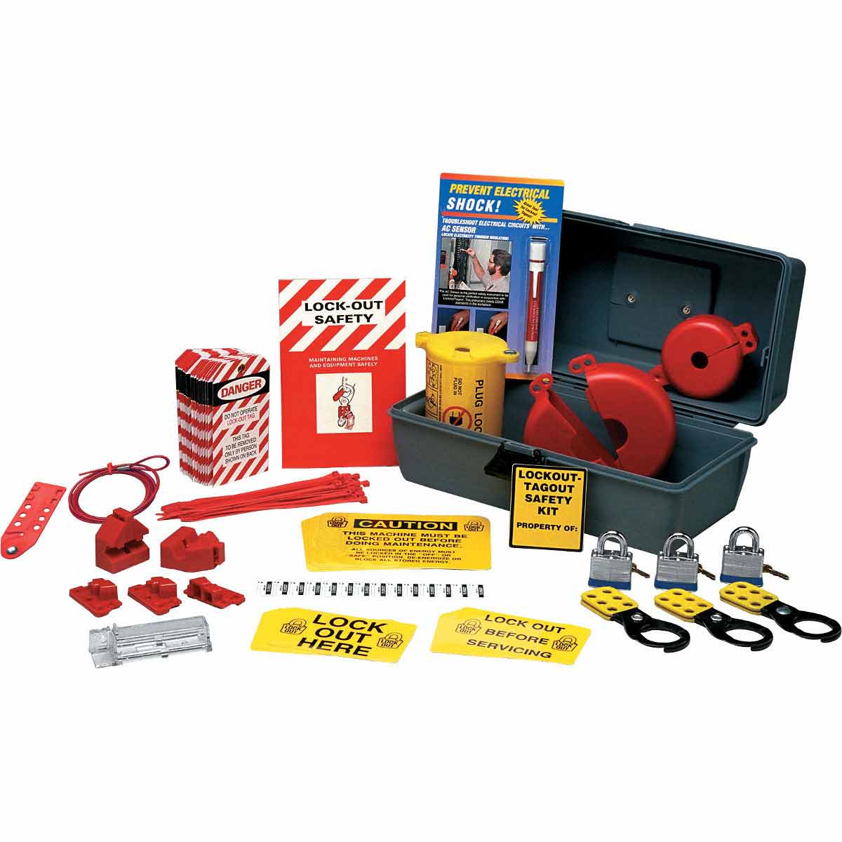 Premium Lockout Kit with 3 Padlocks - Brady Part: LKP | Brady | BradyID.com