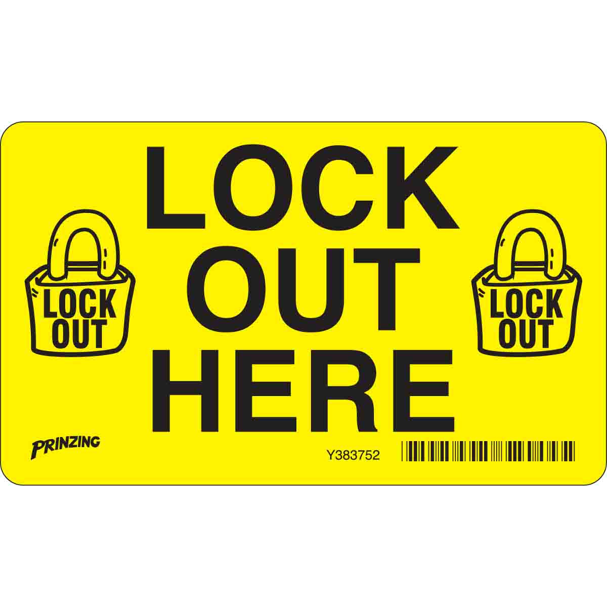 LOSV14 B946 3X5 BLK/YEL LOCKOUT LABEL