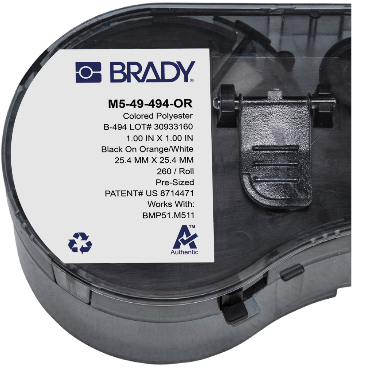 Brady Part: M5-49-494-OR | 170910 | Color Polyester Laboratory 