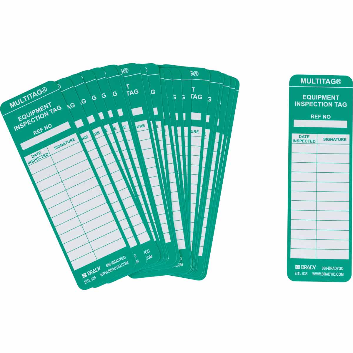MUL-EITL535 MULTITAG INSERTS 2 X 6 1/2 GREEN VINYL