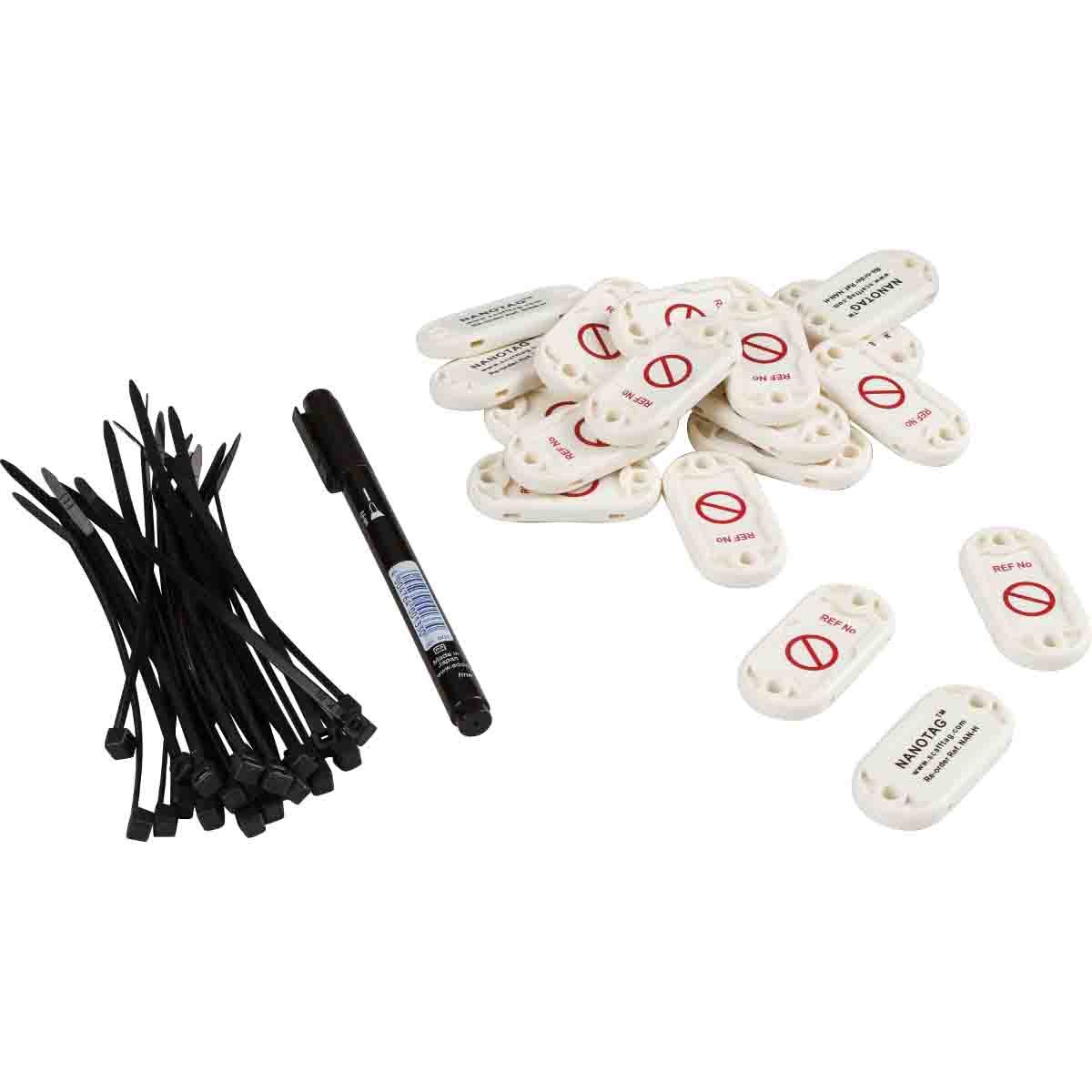 NAN-H NANOTAG 20 HOLDERS,40 CABLE TIES,1 PEN