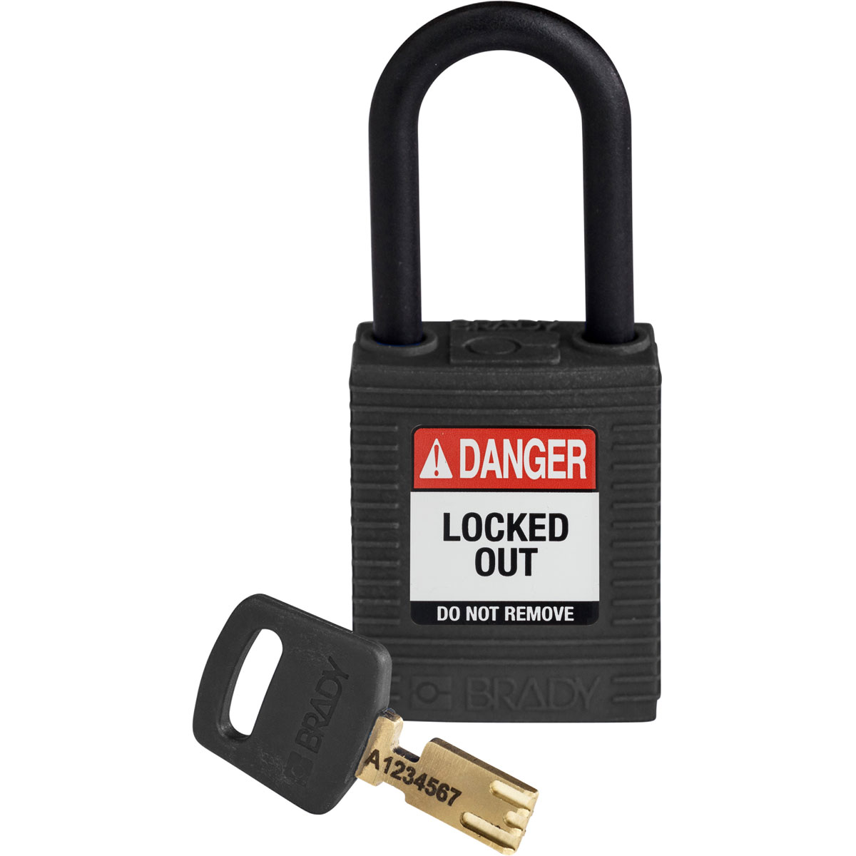 NYL-BLK-38PL-KD Nylon Padlock 1.5" Plastic Shackle KD BK
