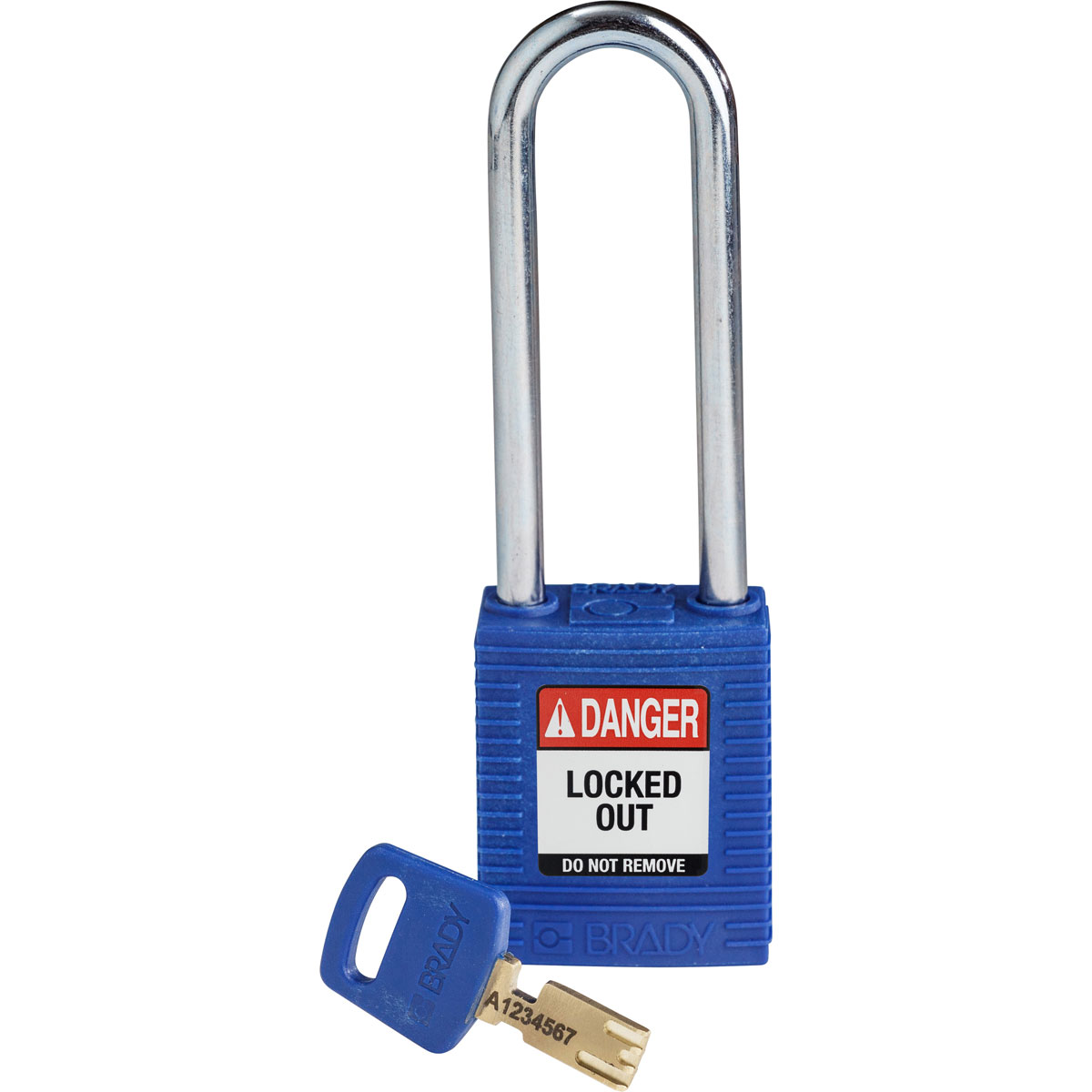 NYL-BLU-76ST-KD Nylon Padlock 3" Steel Shackle KD BU