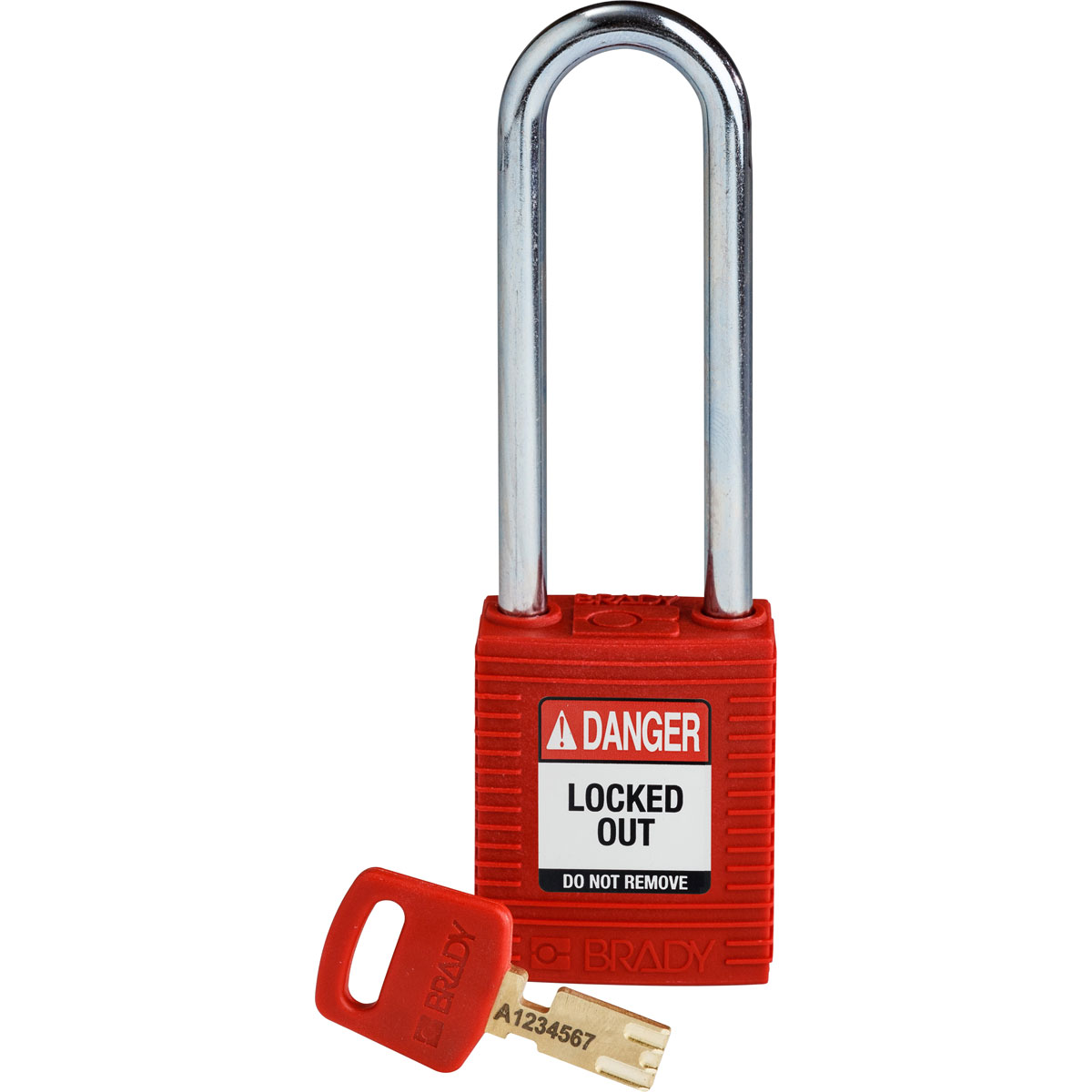 Candado de seguridad de nailon rojo con arco metálico con llaves