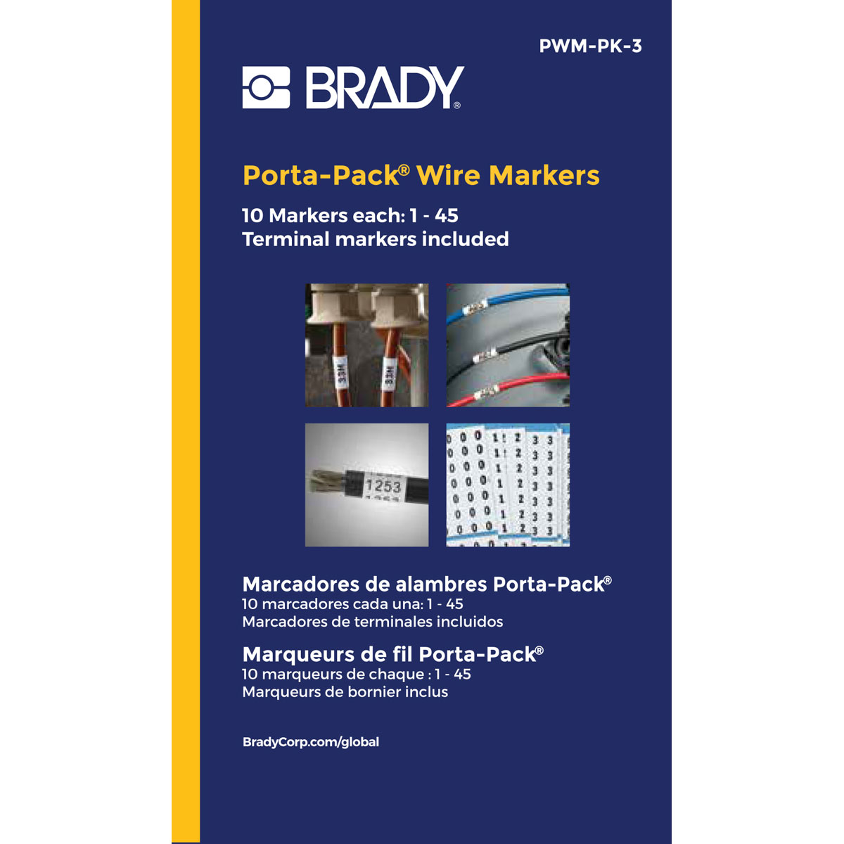 BRDY PWM-PK-3 WIRE MARKERS 1-45