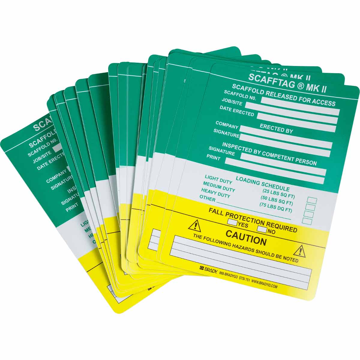 SCAF-STSI751 SCAFFTAG STD INSERTS MARK II GREEN